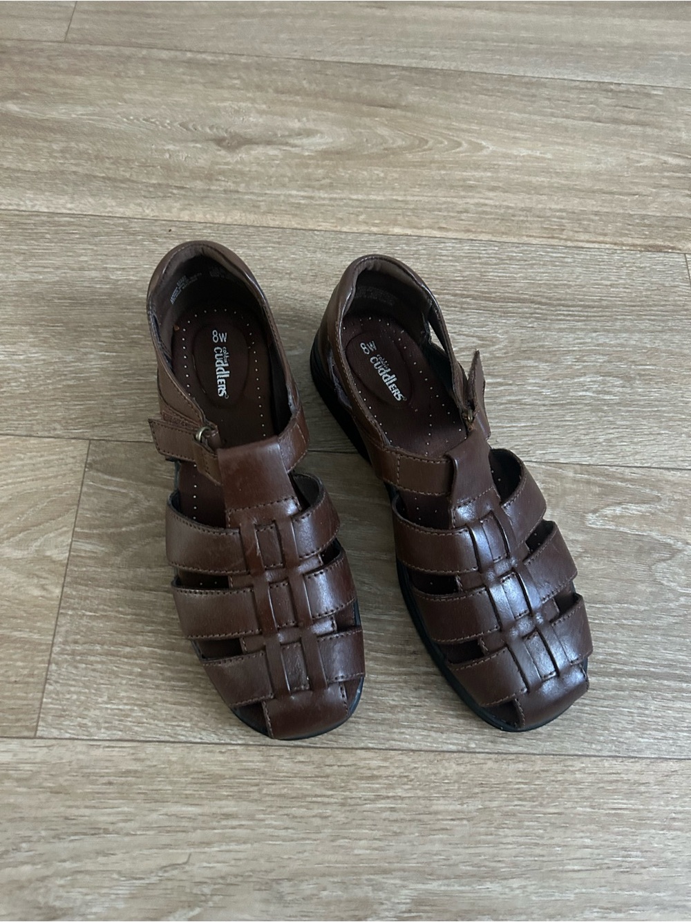 Womens cobbie cuddlers Brown Leather Sandal